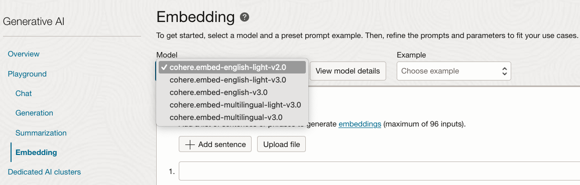 OCI Embedding Models