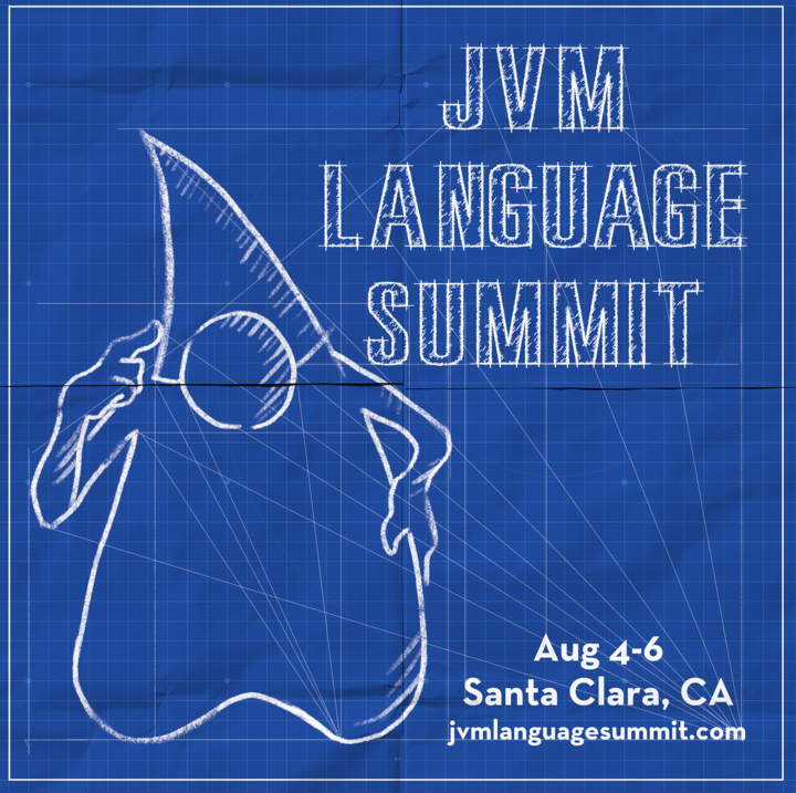 Duke in a blueprint style, advertising JVMLS 2025