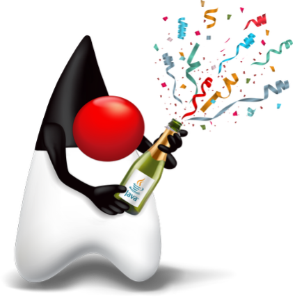 Duke celebrating Java's 30th anniversary with colorful innovations 