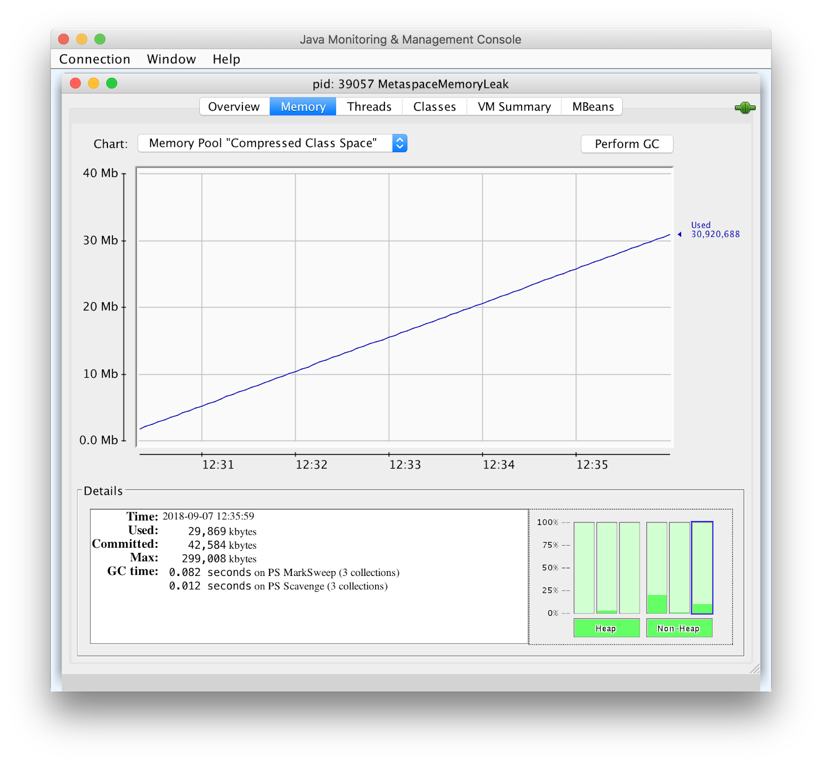 Memory Pool ‘Compressed Class Space’ in jconsole 